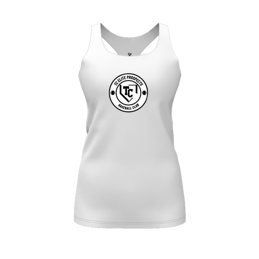[CUS-DFW-RCBK-PER-WHT-FYS-LOGO1] Racerback Tank Top (Female Youth S, White, Logo 1)