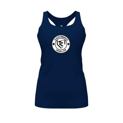 [FT0TRBNV-FYS-LOGO1] Decker Racerback Tank Top (Female Youth S, Navy, Logo 1)