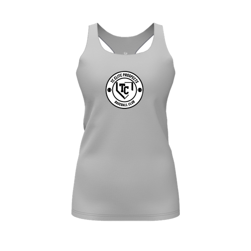 [CUS-DFW-RCBK-PER-GRY-FYS-LOGO1] Racerback Tank Top (Female Youth S, Gray, Logo 1)
