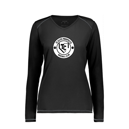[6847.080.XS-LOGO1] Women's SoftTouch Long Sleeve (Female Adult XS, Black, Logo 1)