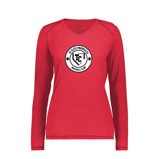[6847.083.XS-LOGO1] Women's SoftTouch Long Sleeve (Female Adult XS, Red, Logo 1)