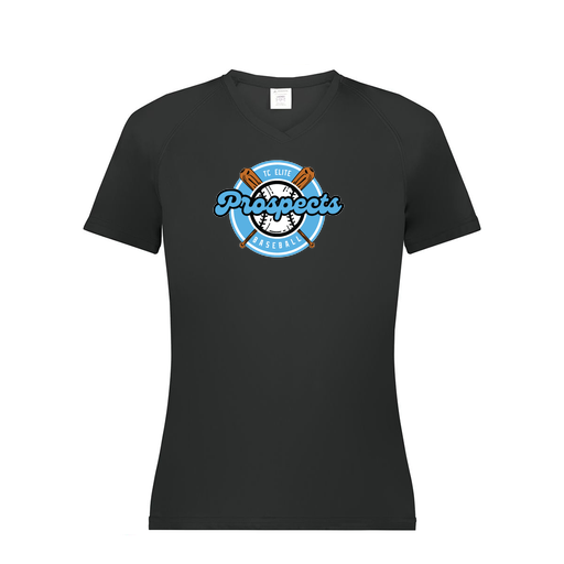 [2792.080.XS-LOGO2] Ladies Smooth Sport V-Neck T-Shirt (Female Adult XS, Black, Logo 2)