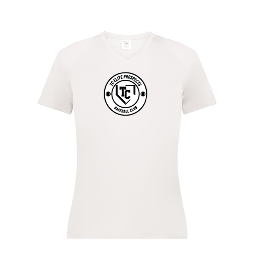 [2792.005.XS-LOGO1] Ladies Smooth Sport V-Neck T-Shirt (Female Adult XS, White, Logo 1)