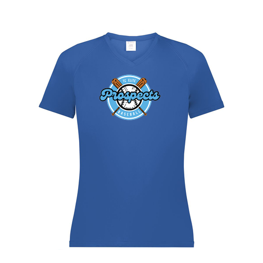 [2792.060.XS-LOGO2] Ladies Smooth Sport V-Neck T-Shirt (Female Adult XS, Royal, Logo 2)