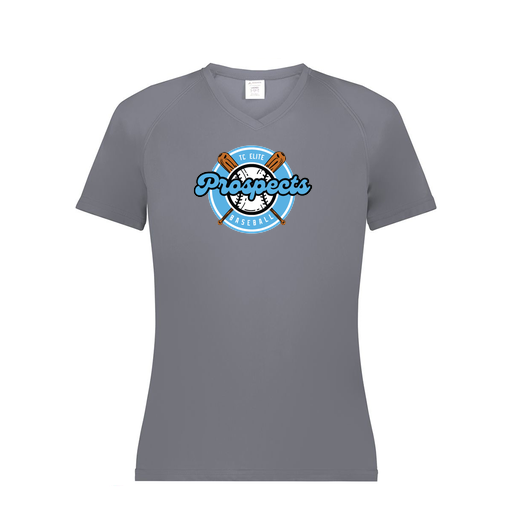 [2792.059.XS-LOGO2] Ladies Smooth Sport V-Neck T-Shirt (Female Adult XS, Gray, Logo 2)