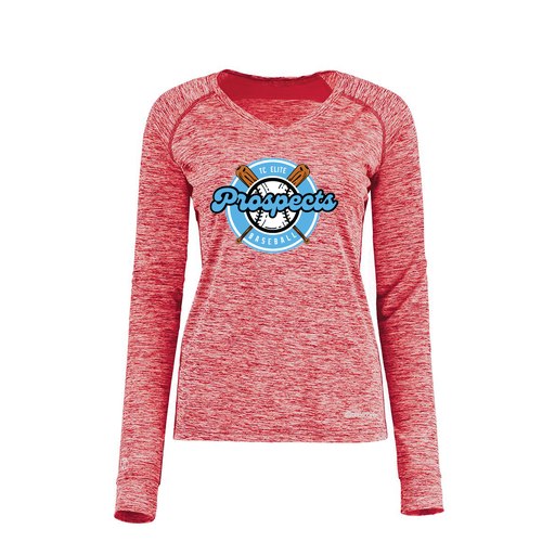 [222770.T20.XS-LOGO2] Ladies Electric Long Sleeve Shirt (Female Adult XS, Red, Logo 2)