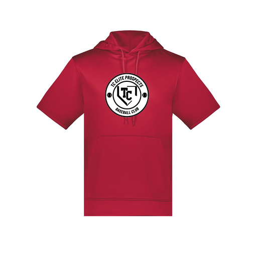 [6871.083.S-LOGO1] Men's Dri Fit Short Sleeve Hoodie (Adult S, Red, Logo 1)