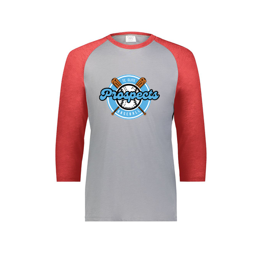[6879.27V.S-LOGO2] Men's Vintage 3/4 Sleeve T-Shirt (Adult S, Red, Logo 2)