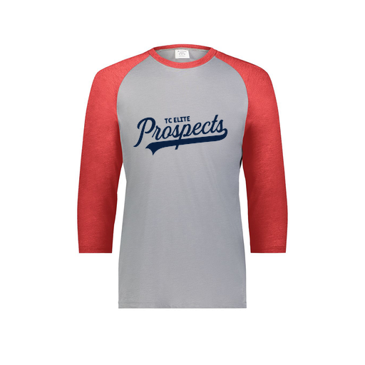 [6879.27V.S-LOGO3] Men's Vintage 3/4 Sleeve T-Shirt (Adult S, Red, Logo 3)