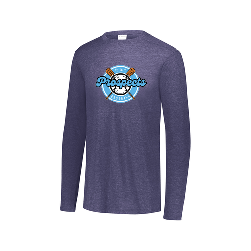 [FTLCUBNV-AXS-LOGO2] Decker Men's Tri-Blend T-Shirt - Long Sleeve (Adult XS, Navy, Logo 2)