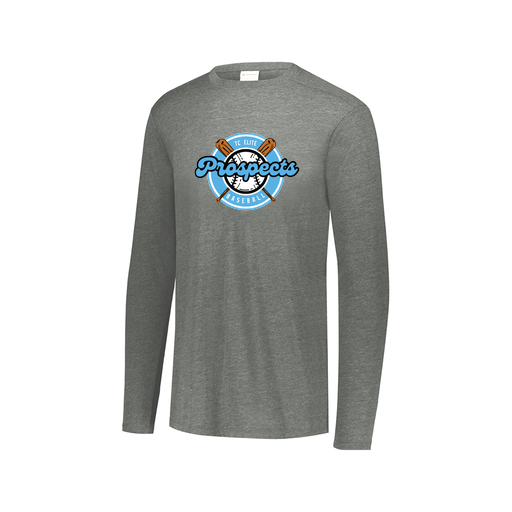 [FTLCUBGY-AXS-LOGO2] Decker Men's Tri-Blend T-Shirt - Long Sleeve (Adult XS, Gray, Logo 2)