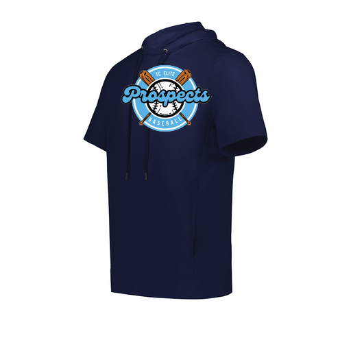 [222505.065.S-LOGO2] Men's Venturs Soft Knit Short Sleeve Hoodie (Adult S, Navy, Logo 2)