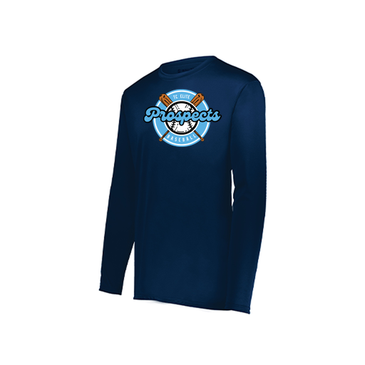 [222823.065.S-LOGO2] Youth LS Smooth Sport Shirt (Youth S, Navy, Logo 2)