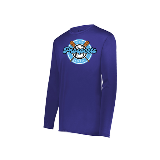 [222823.747.S-LOGO2] Youth LS Smooth Sport Shirt (Youth S, Purple, Logo 2)