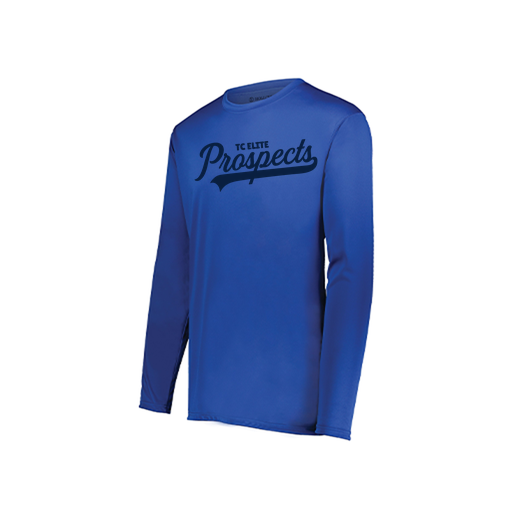 [222823.060.S-LOGO3] Youth LS Smooth Sport Shirt (Youth S, Royal, Logo 3)
