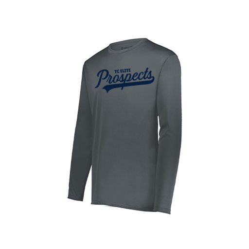 [222823.059.S-LOGO3] Youth LS Smooth Sport Shirt (Youth S, Gray, Logo 3)