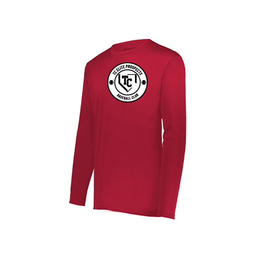 [222823.083.S-LOGO1] Youth LS Smooth Sport Shirt (Youth S, Red, Logo 1)