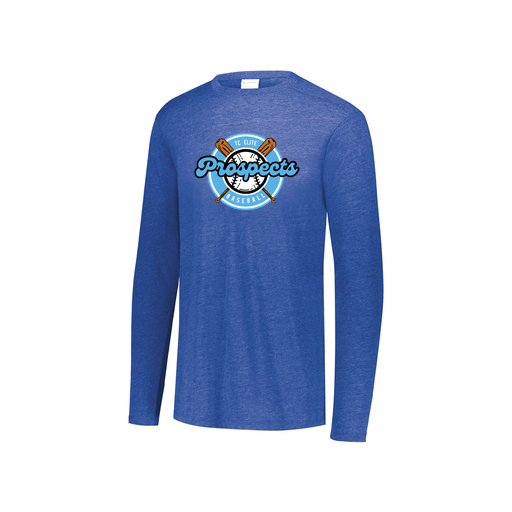 [FTLCUBRY-YS-LOGO2] Decker Youth Tri-Blend T-Shirt - Long Sleeve (Youth S, Royal, Logo 2)