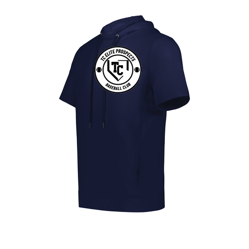 [222605.065.S-LOGO1] YOUTH VENTURA SOFT KNIT SHORT SLEEVE HOODIE (Youth S, Navy, Logo 1)