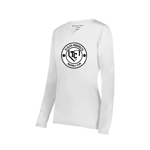 [222824.005.S-LOGO1] Ladies LS Smooth Sport Shirt (Female Adult S, White, Logo 1)