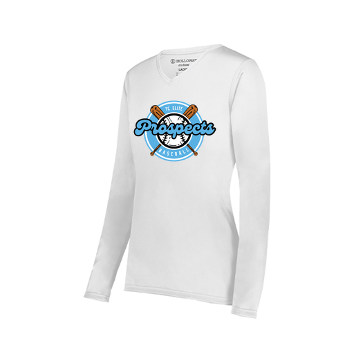[222824.005.S-LOGO2] Ladies LS Smooth Sport Shirt (Female Adult S, White, Logo 2)