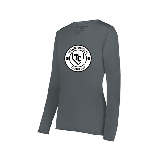 [222824.059.S-LOGO1] Ladies LS Smooth Sport Shirt (Female Adult S, Gray, Logo 1)