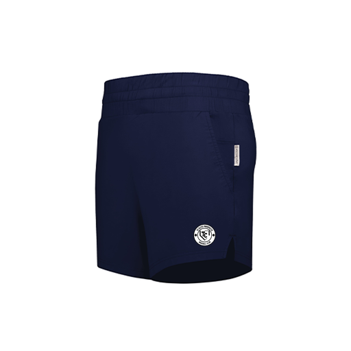 [223704.065.XS-LOGO1] LADIES VENTURA SOFT KNIT SHORTS (Female Adult XS, Navy, Logo 1)
