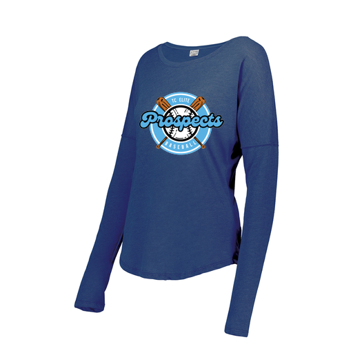 [FTLCUBRY-FAXS-LOGO2] Decker Women's Tri-Blend T-Shirt - Long Sleeve (Female Adult XS, Royal, Logo 2)